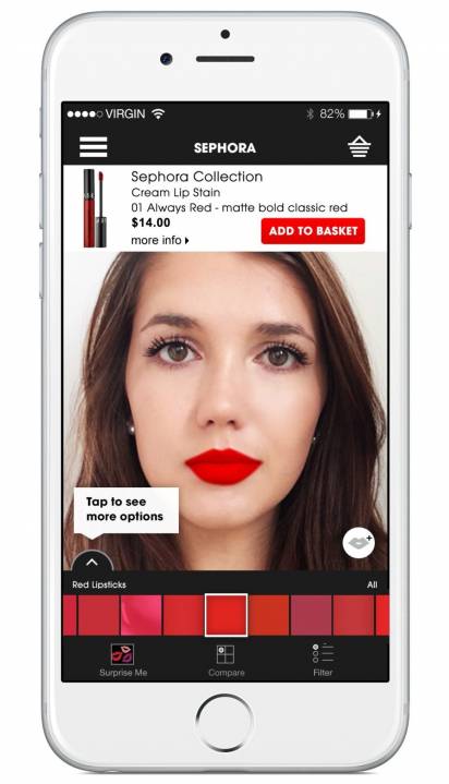 Sephora's Virtual Artist makes use of augmented reality and allows consumers to virtually'try on' products